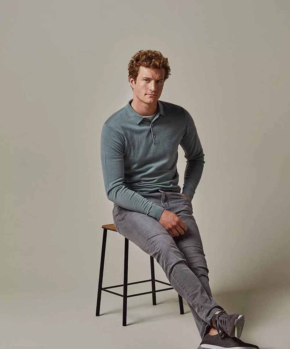 Profuomo Lichtgroene Merino Polo> Polo'S