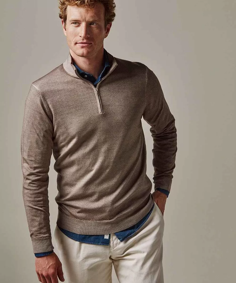 Profuomo Merino Acid-Dye Half Zip> Half Zip Truien