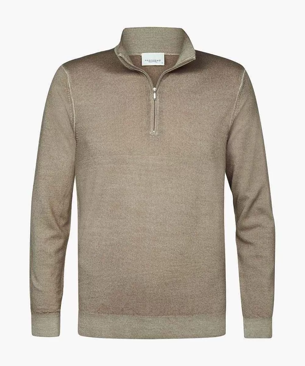 Profuomo Merino Acid-Dye Half Zip> Half Zip Truien